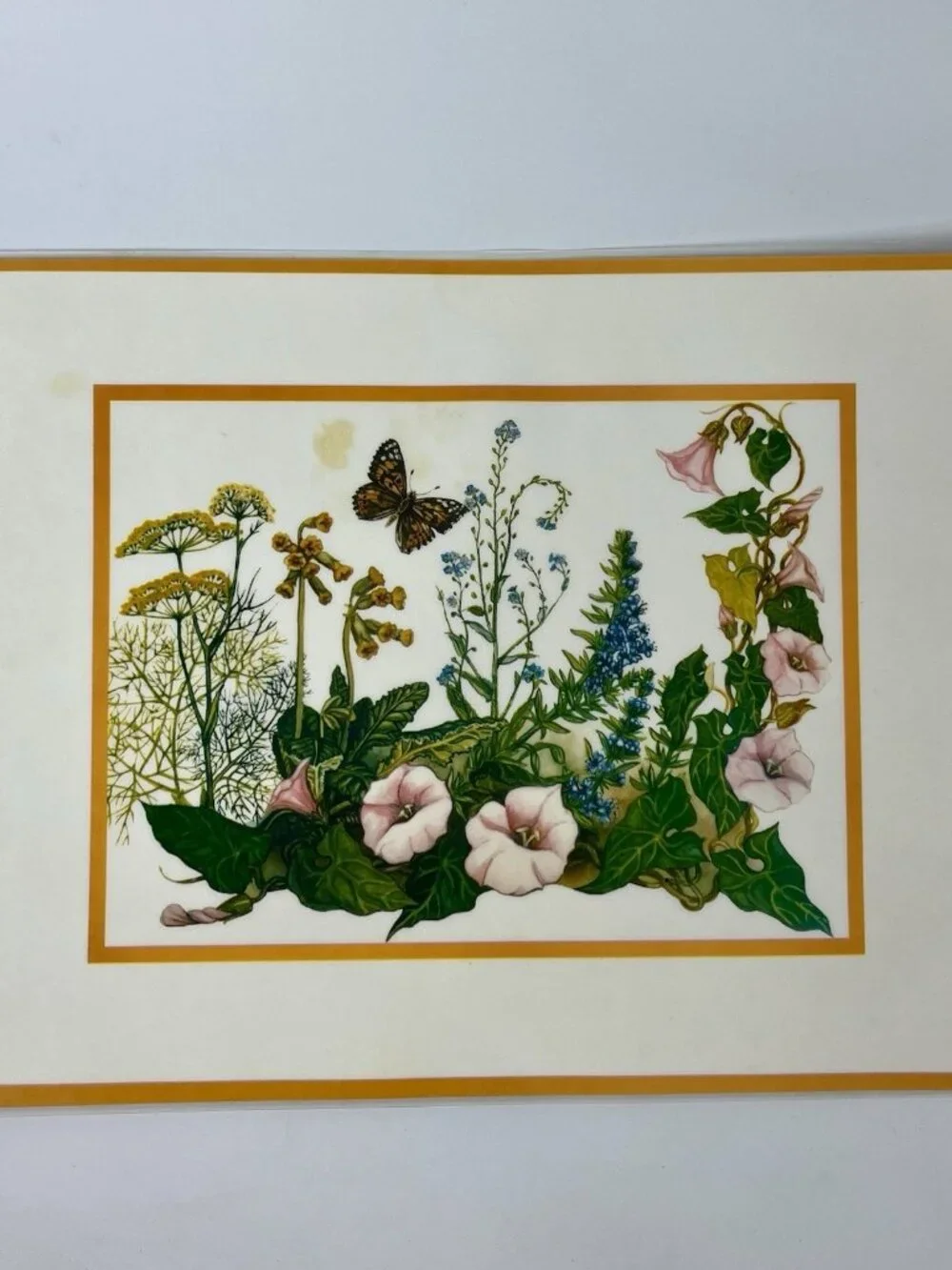 VTG Spring Floral Placemats Set of 6 Wild Flowers Butterfly Cottagecore 16x11.5”